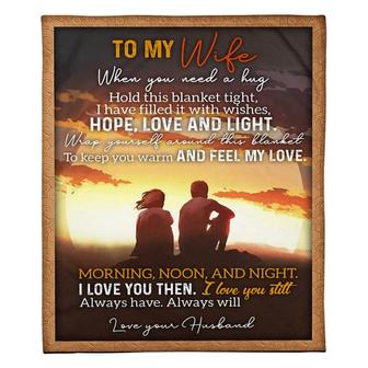 To My Wife Hope Love And Light Fleece Blanket Family Gift Home Decor Bedding Couch Sofa Soft And Comfy Cozy - Thegiftio UK