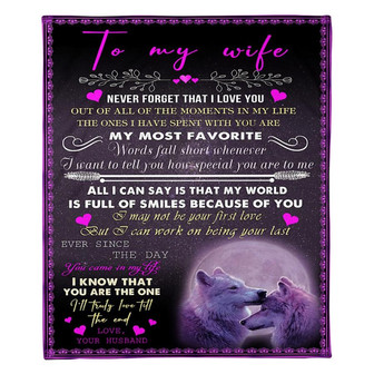 To My Wife Being Your Last Fleece Blanket Family Gift Home Decor Bedding Couch Sofa Soft And Comfy Cozy - Thegiftio UK