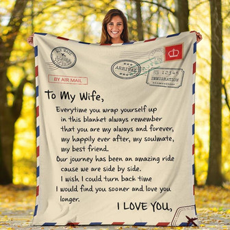 Wife Letter Blanket From Husband To My Wife Everytime You Wrap Yourself Letter Blanket Gifts - Thegiftio UK