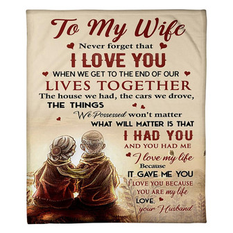To My Wife You Are My Life Fleece Blanket Family Gift Home Decor Bedding Couch Sofa Soft And Comfy Cozy - Thegiftio UK