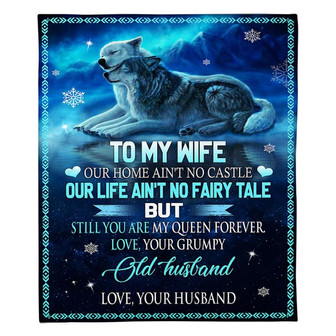 To My Wife From Old Husband Fleece Blanket Family Gift Home Decor Bedding Couch Sofa Soft And Comfy Cozy - Thegiftio UK