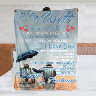 To My Wife Throw Blanket from Husband Old Couple Blanket Gift from Husband For Valentines Birthday Anniversary - Thegiftio UK