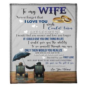 To My Wife Turn Back The Clock Fleece Blanket Family Gift Home Decor Bedding Couch Sofa Soft And Comfy Cozy - Thegiftio UK