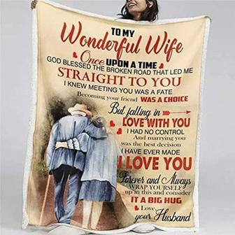 To My Wonderful Wife Blanket I Love You Forever and Always Love Fleece/ - Thegiftio UK