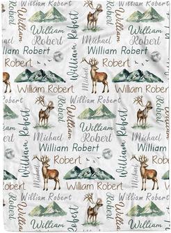 Woodland Personalized Baby Blankets - Custom Baby Blanket with Name for Boys - Thegiftio UK
