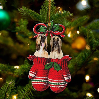 Afghan Hound Inside Your Gloves Christmas Holiday-Two Sided Ornament, Christmas Ornament, Car Ornament - Thegiftio UK