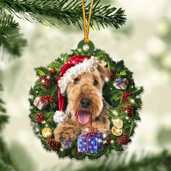 Airedale Terrier and Christmas gift for her gift for him gift for Airedale Terrier lover ornament, Christmas Ornament - Thegiftio UK