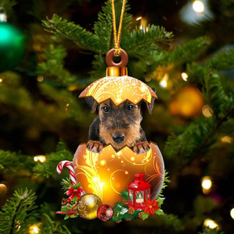 Airedale Terrier In Golden Egg Christmas Ornament - Thegiftio UK