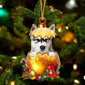 Alaskan Malamute In Golden Egg Christmas Ornament - Thegiftio UK