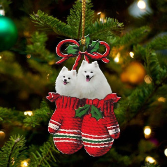 American Eskimo Inside Your Gloves Christmas Holiday-Two Sided Ornament, Christmas Ornament, Car Ornament - Thegiftio UK