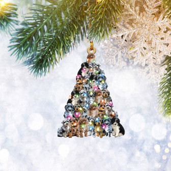Aussiedoodle Christmas Pine Tree Ornament Flat 2D, Dog Lover Gifts, Christmas Tree Ornament, Home Decor Plastic Ornament - Thegiftio UK