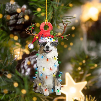 Australian Shepherd Christmas Shape Ornament - Thegiftio UK