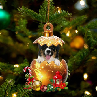 Australian-Shepherd In Golden Egg Christmas Ornament - Thegiftio UK