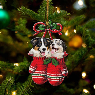 Australian Shepherd Inside Your Gloves Christmas Holiday-Two Sided Ornament, Christmas Ornament, Car Ornament - Thegiftio UK