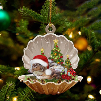 Australian Shepherd-Sleeping Pearl in Christmas Two Sided Ornament, Christmas Ornament, Car Ornament - Thegiftio UK