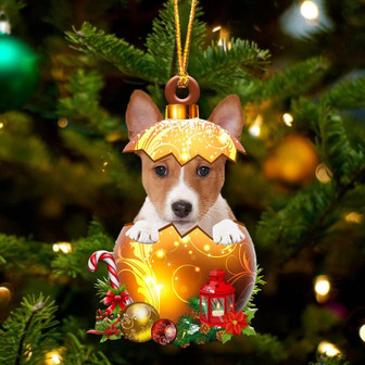 Basenji In Golden Egg Christmas Ornament - Thegiftio UK