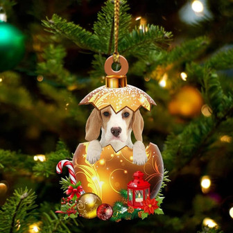 Beagle In Golden Egg Christmas Ornament - Thegiftio UK