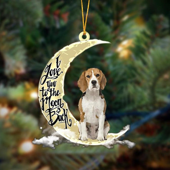 Beagle I Love You To The Moon And Back Hanging Ornament Dog Ornament, Car Ornament, Christmas Ornament - Thegiftio UK