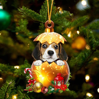 Beagle2 In Golden Egg Christmas Ornament - Thegiftio UK