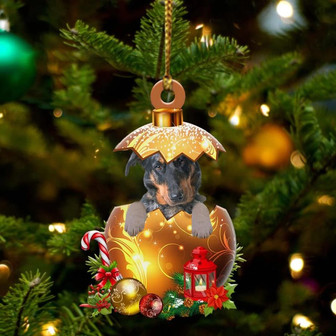 Beauceron In Golden Egg Christmas Ornament - Thegiftio UK