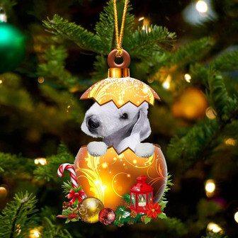 Bedlington Terrier In Golden Egg Christmas Ornament - Thegiftio UK