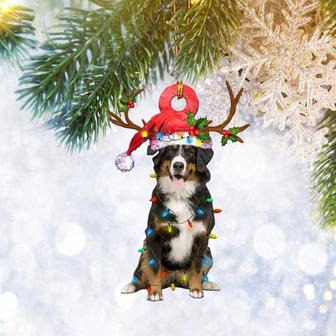 Bernese Mountain Christmas Light Reindeer Ornament, Dog Lover Gifts, Christmas Tree Ornament, Home Decor - Thegiftio UK
