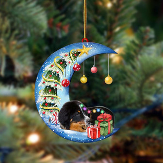 Bernese Mountain Dog-Sleep On The Moon Christmas Two Sided Ornament, Christmas Ornament, Car Ornament - Thegiftio UK
