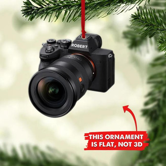 Best Camera Shaped For Photography Personalized Ornament, Camera Photographer Flat Christmas Ornament, Photo Lover Ornament - Thegiftio UK