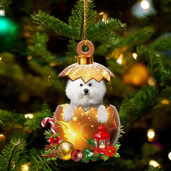 Bichon-Frise In Golden Egg Christmas Ornament - Thegiftio