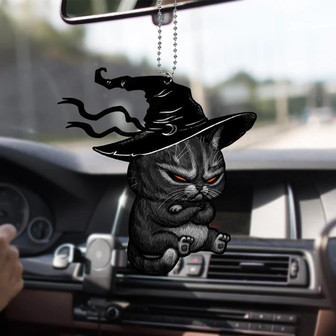 Black Cat Halloween Ornament, Black Cat Witch Ornament, Black Cat Car Ornament - Thegiftio