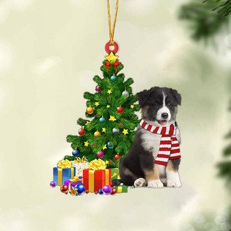 BLACK TRICOLOR Australian Shepherd-Christmas Star Hanging Ornament, Christmas Ornament, Car Ornament - Thegiftio UK