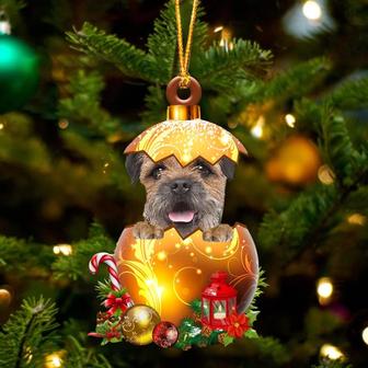 Border Terrier In Golden Egg Christmas Ornament - Thegiftio UK