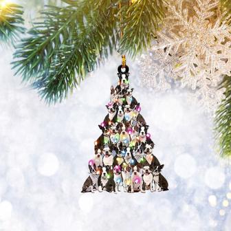 Boston Terrier Christmas Tree Flat 2D Ornament, Dog Pet Lover Gifts, Christmas Tree Ornament, Home Decor - Thegiftio UK