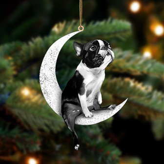 Boston Terrier-Sit On The Moon-Two Sided Ornament - Thegiftio UK
