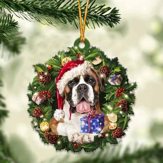 Boxer and Christmas gift for her gift for him gift for Boxer lover ornament, Christmas Ornament, Car Ornament - Thegiftio UK