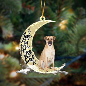 Boxer I Love You To The Moon And Back Hanging Ornament Dog Ornament, Car Ornament, Christmas Ornament - Thegiftio UK