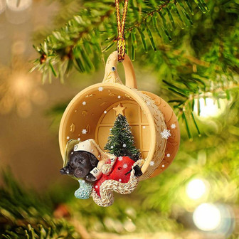 Boykin Spaniel Sleeping in a tiny cup Christmas Holiday-Two Sided Ornament, Christmas Ornament, Car Ornament - Thegiftio UK