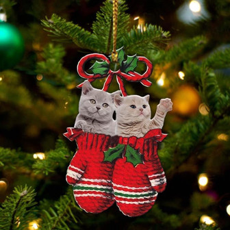 British Shorthair Inside Your Gloves Christmas Holiday-Two Sided Ornament, Christmas Ornament, Car Ornament - Thegiftio UK