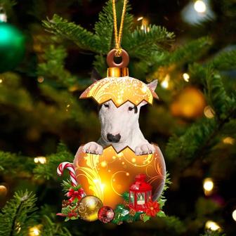 Bull Terrier In Golden Egg Christmas Ornament - Thegiftio UK