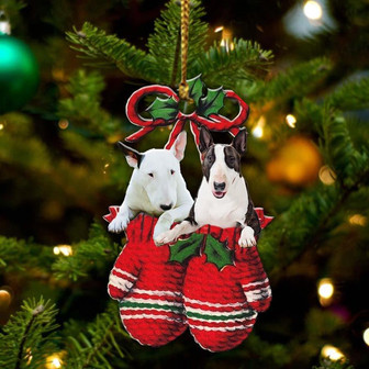 Bull terrier Inside Your Gloves Christmas Holiday-Two Sided Ornament, Christmas Ornament, Car Ornament - Thegiftio UK