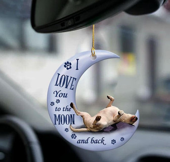 Bull terrier moon back bull terrier lover dog moms two sided ornament - Thegiftio