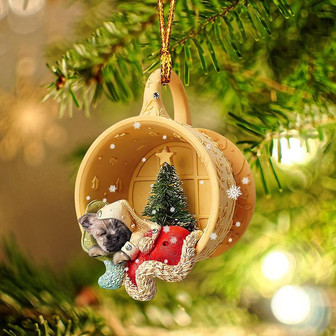 Cairn Terrier Sleeping in a tiny cup Christmas Holiday-Two Sided Ornament, Christmas Ornament, Car Ornament - Thegiftio UK