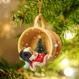 Cane Corso Sleeping in a tiny cup Christmas Holiday-Two Sided Ornament, Christmas Ornament, Car Ornament - Thegiftio UK