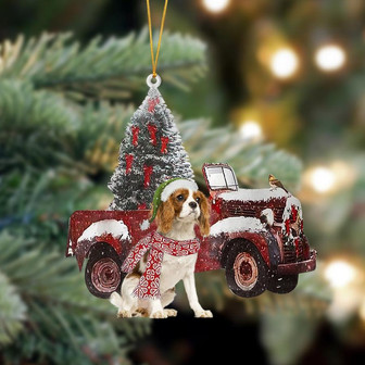 Cavalier King Charles Spaniel 2-Christmas Truck Two Sided Ornament, Christmas Ornament, Car Ornament - Thegiftio UK