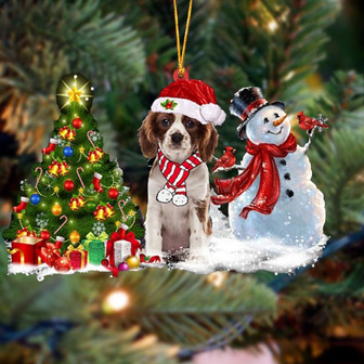 Cavalier King Charles Spaniel Christmas Snow Hanging Ornament Dog Ornament, Car Ornament, Christmas Ornament - Thegiftio UK