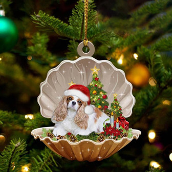 Cavalier King Charles Spaniel-Sleeping Pearl in Christmas Two Sided Ornament, Christmas Ornament - Thegiftio UK