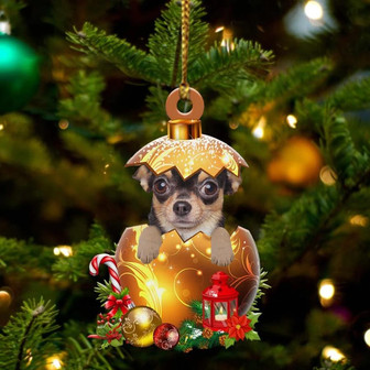 Chihuahua In Golden Egg Christmas Ornament - Thegiftio UK