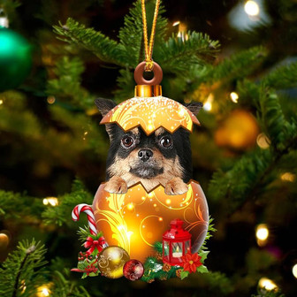 Chihuahua Long haired In Golden Egg Christmas Ornament - Thegiftio UK