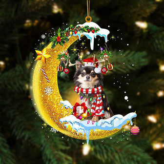 Chihuahua On The Moon Merry Christmas Hanging Ornament Dog Ornament, Car Ornament, Christmas Ornament - Thegiftio UK