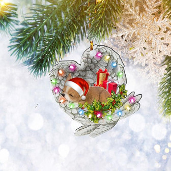 Chihuahua Sleeping Angel Wing Christmas Ornament, Dog Lover Gifts, Christmas Tree Ornament, Home Decor Plastic Ornament - Thegiftio UK